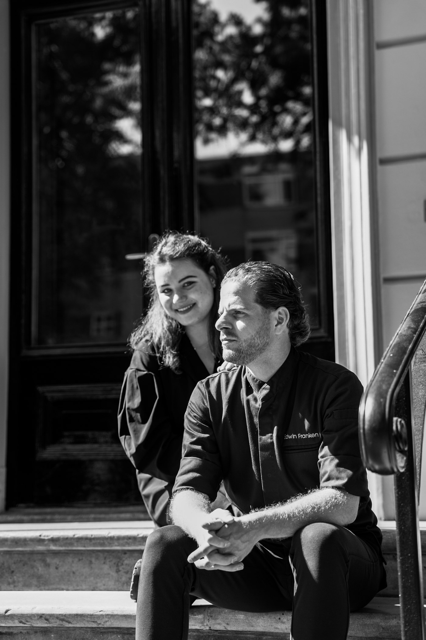 Edwin and Michèle Franken-van de Water on the steps of Krijt